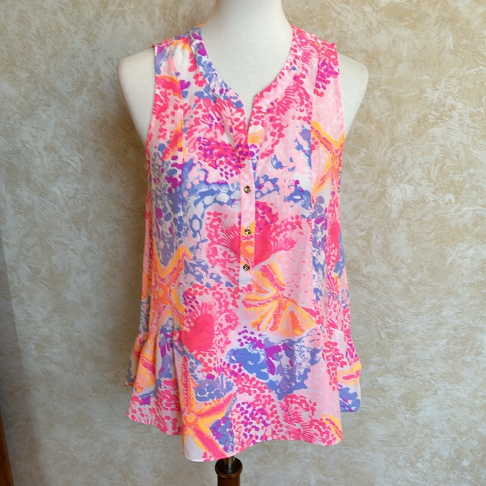 LILLY PULITZER ‘Kerry’ Silk Sleeveless Top